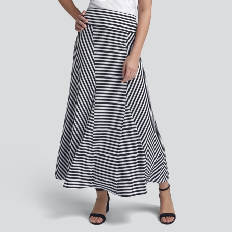 Stripe Maxi Skirt in Black and White | Wantable