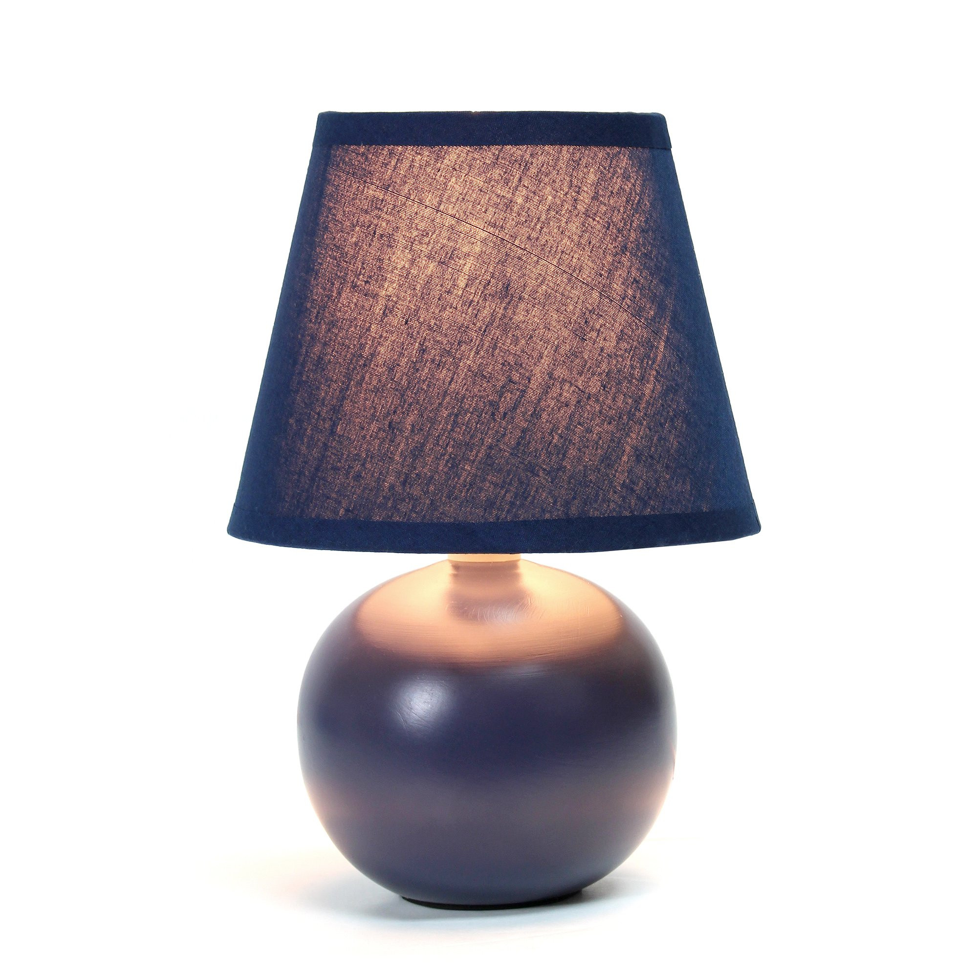 Simple Designs LT2008-BLU Mini Ceramic Globe Table Lamp with Matching Fabric Shade, Blue | Amazon (US)