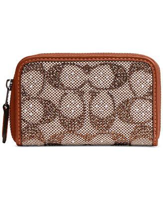 Essential Crystal Signature Jacquard Card Case Wallet | Macy's