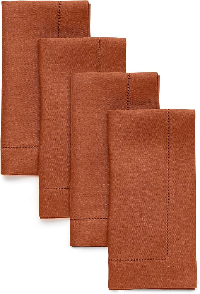 Solino Home Linen Fall Napkins Set of 4 – 100% Pure Linen Cinnamon Cloth Napkins 20 x 20 Inch ... | Amazon (US)