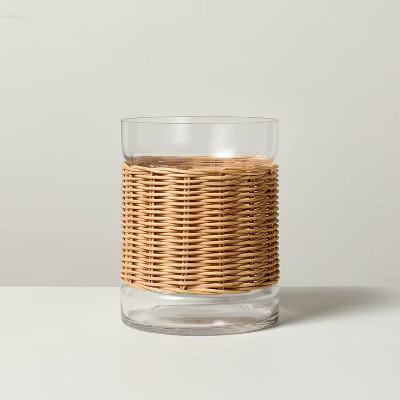 Glass & Rattan Hurricane Candle Holder - Hearth & Hand™ with Magnolia | Target