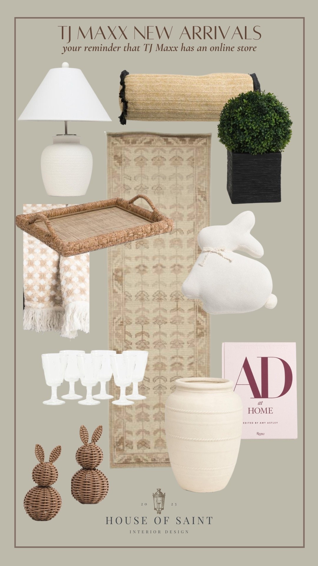 TJ Maxx online finds that look designer but aren’t designer prices 🤎
From the woven tray to the vintage-style runner, these pieces are perfect for layering into a neutral home. Linking everything I found online because yes… TJ Maxx has an online store. 

 #LTKHome