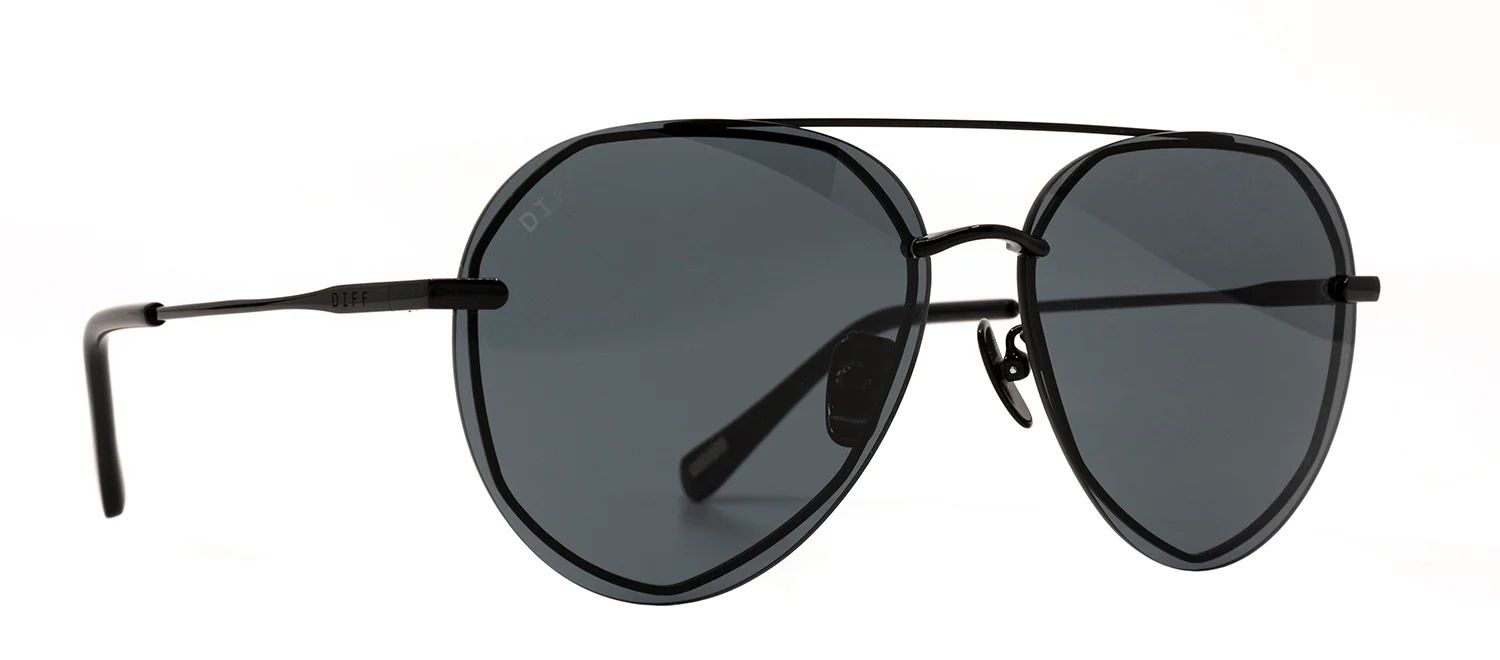 DIFF Lenox Black Aviator Sunglasses | SOLSTICE
