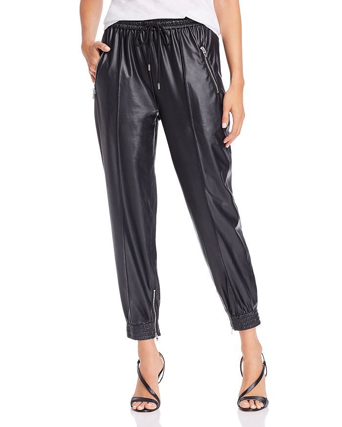 Cropped Faux-Leather Jogger Pants | Bloomingdale's (US)