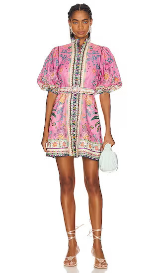 Ginger Buttoned Mini Dress in Pink Multi | Revolve Clothing (Global)