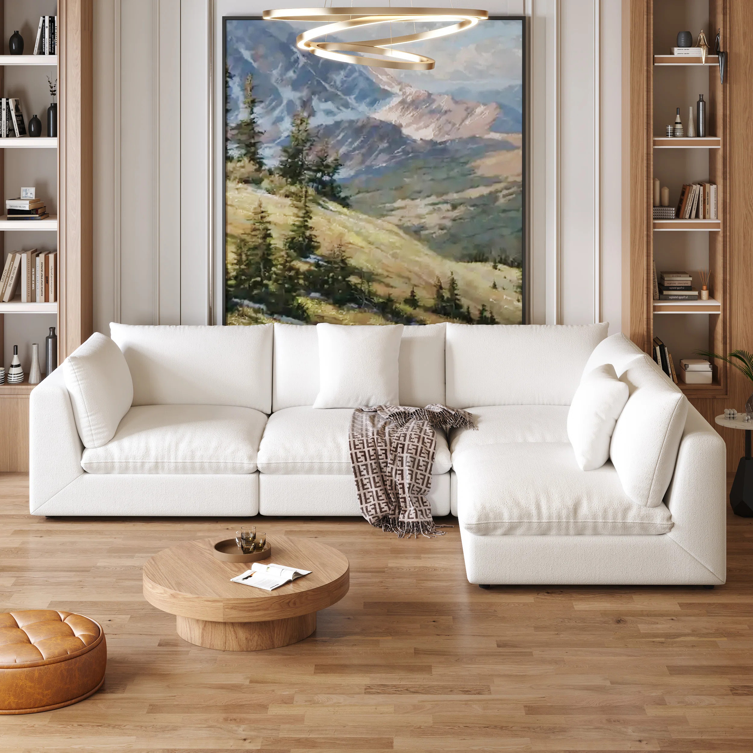 121.6'' Oversized L Shaped 4 Piece Modular Cloud Sectional Sofa | Wayfair North America