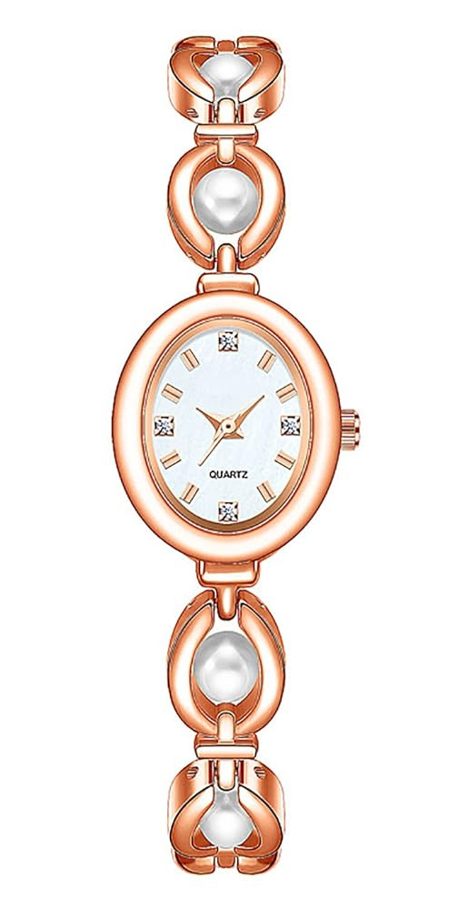 ADSBIAOYE Elegant Pearl Women's Dress Watch Fashion Oval dial Gift Women's Waterproof Watch | Amazon (US)