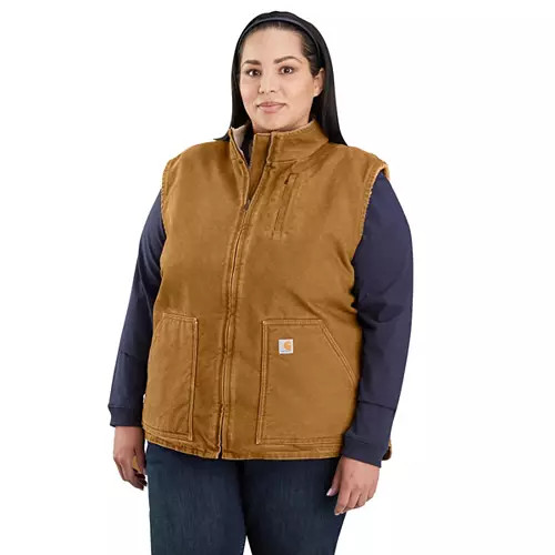 Carhartt Women's Relaxed Fit Washed Duck Sherpa Lined Vest | Dick's Sporting Goods