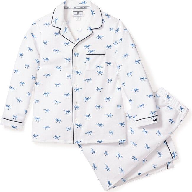 Petite Plume | Pajama Set, Fanciful Bows (White, Size 6-12M) | Maisonette | Maisonette