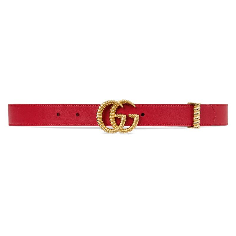 Leather belt with torchon Double G buckle | Gucci (US)
