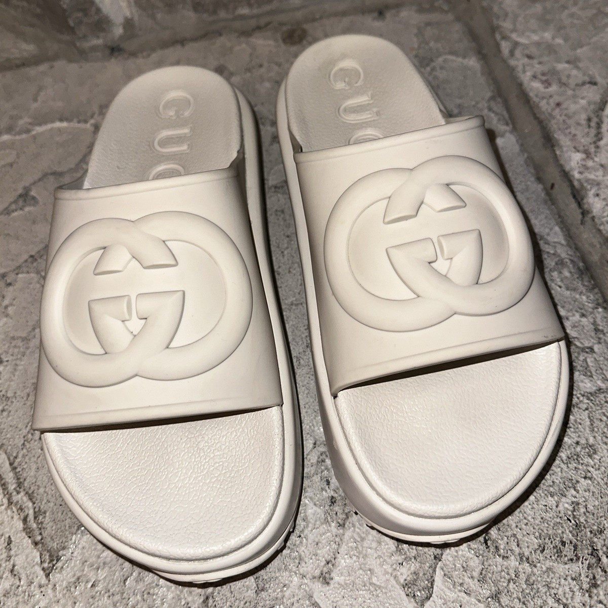 Near Mint Gucci Interlocking G Platform Slides Sandals Shoes 38 / 7.5-8 Women | eBay | eBay US