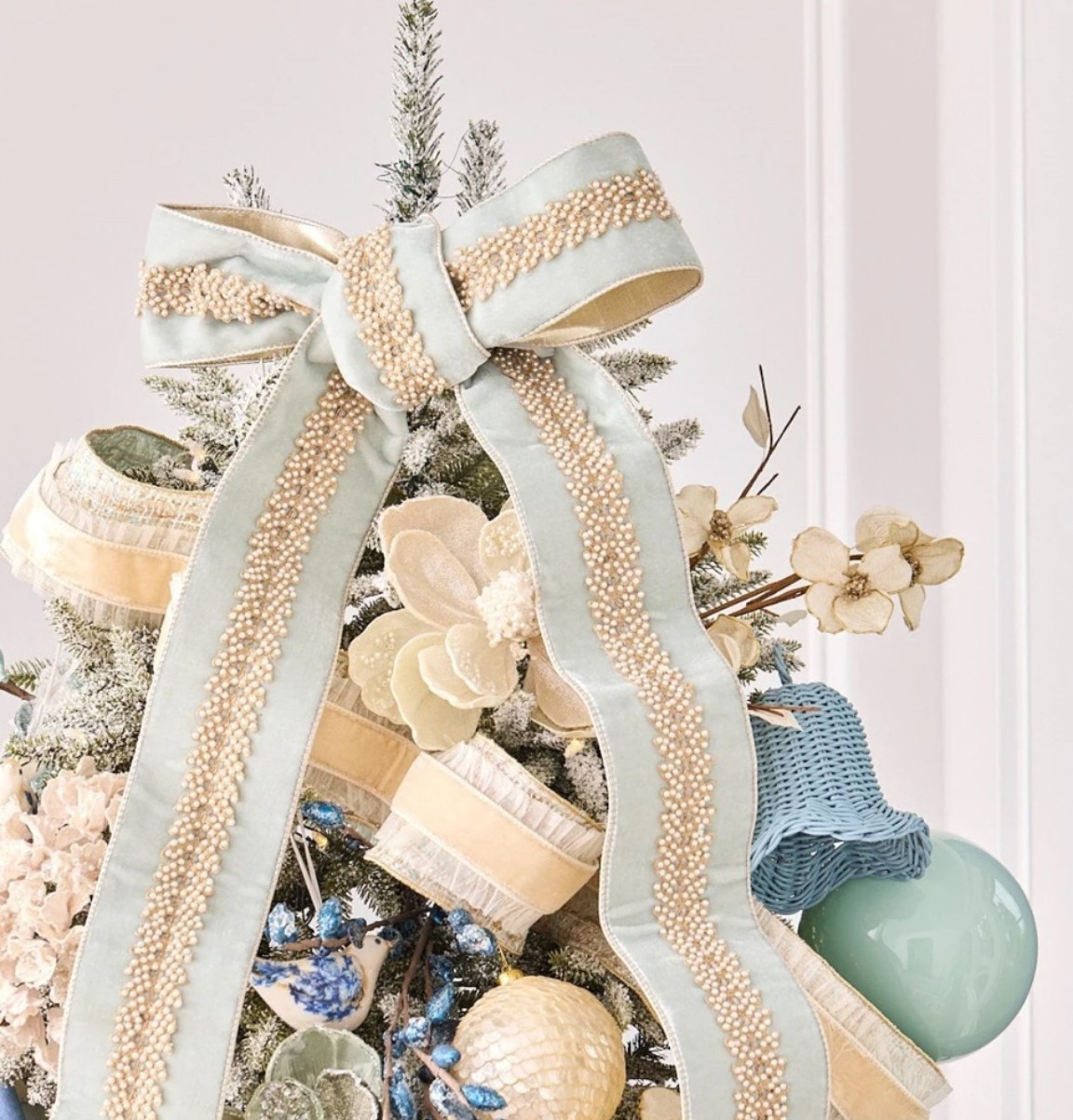 Beautiful pearl and velvet wired ribbon ✨ Christmas decor Christmas tree 2026

#LTKHome #LTKdayinmylife #LTKSeasonal