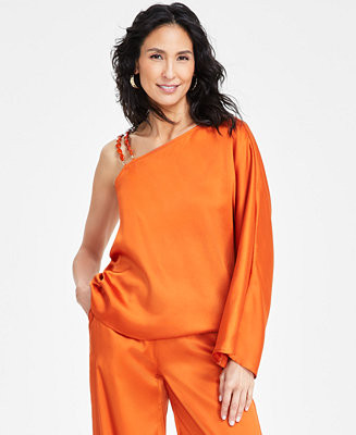 Women's Asymmetric Beaded-Strap Top, Exclusively at Macy's | Macy's