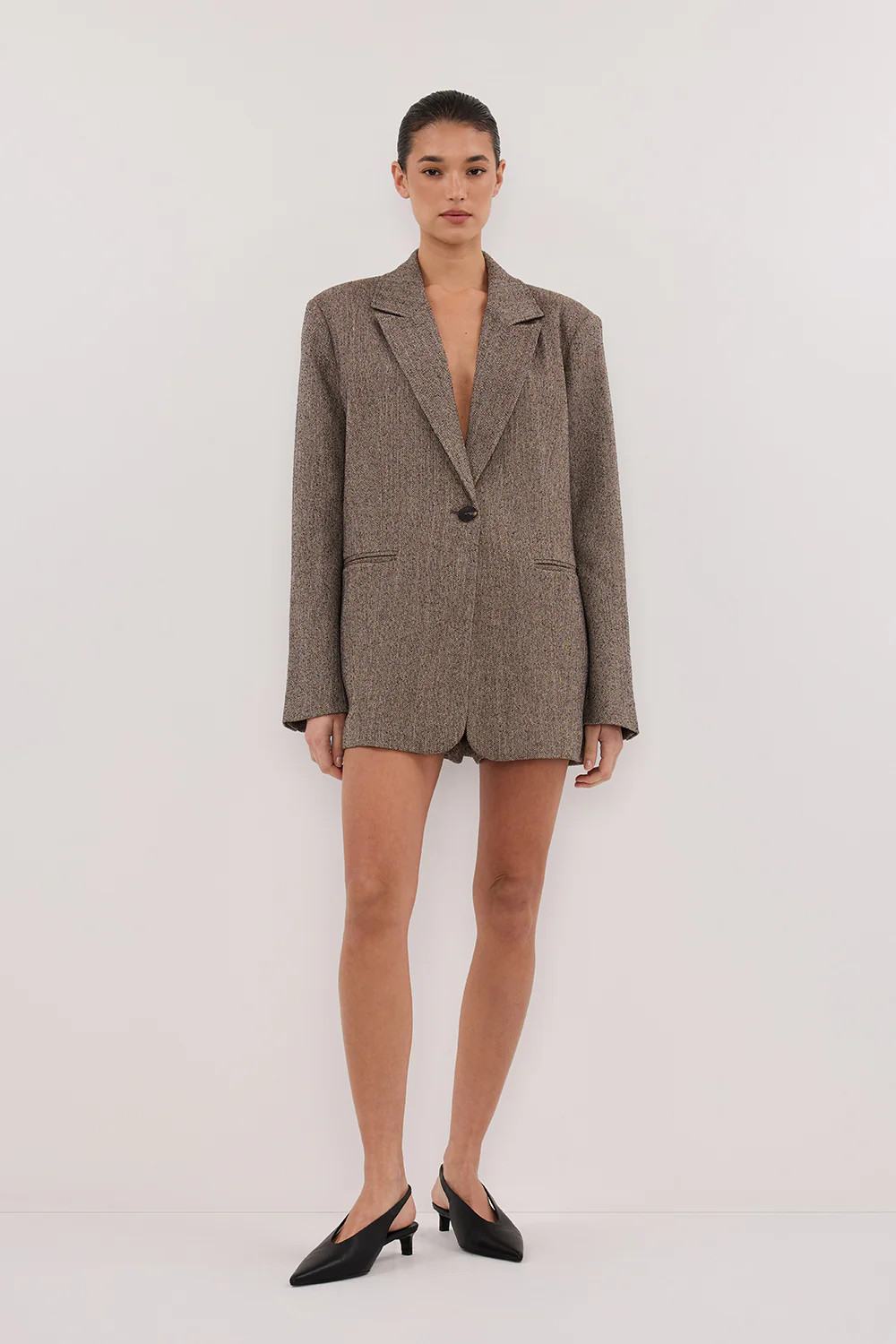 FRANKIE CHOC OVERSIZED TWEED BOYFRIEND BLAZER | DISSH