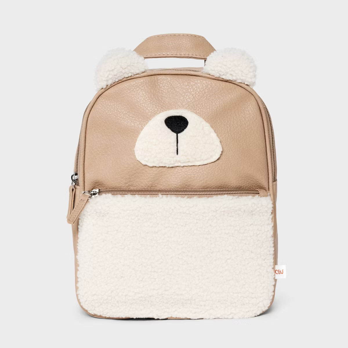 Kids' 11" Mini Shearling Bear Backpack - Cat & Jack™ Cream/Brown | Target