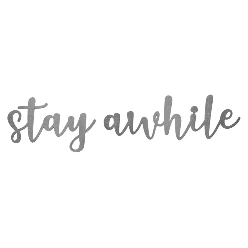 Farmhouse Wall Phrases 'Stay Awhile' Wall Decor | Wayfair North America