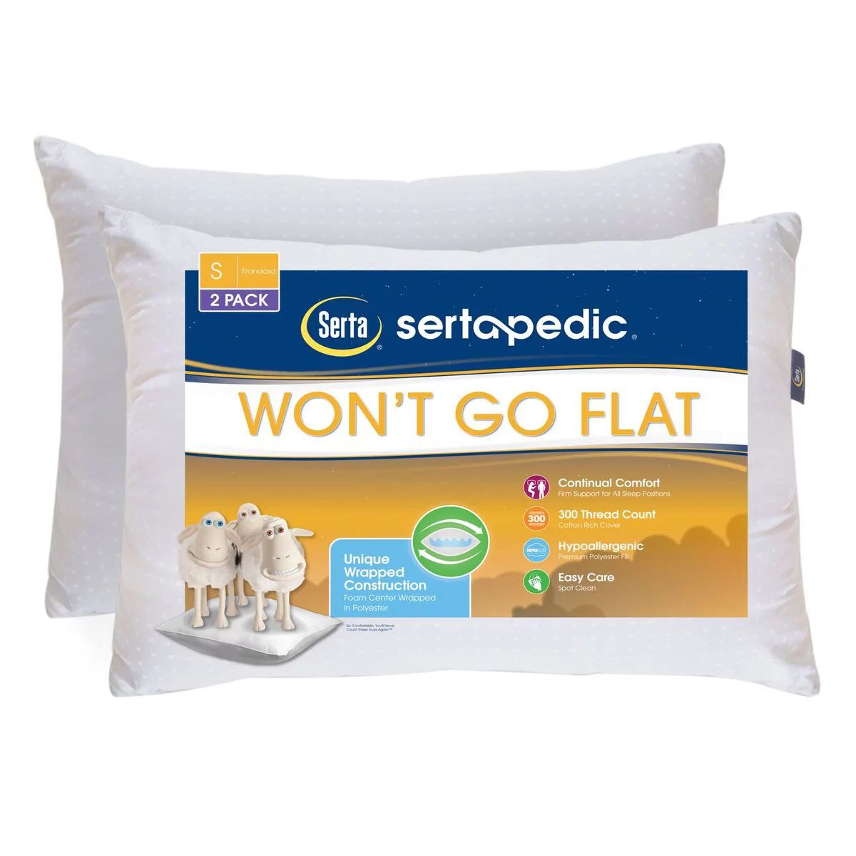 Serta Firm Standard Bed Pillows (2 Counts) | Walmart (US)