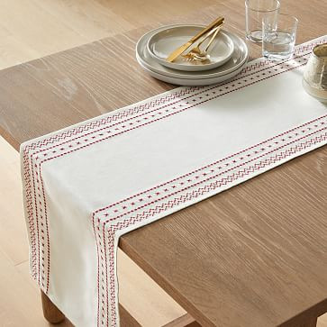 Cross Stitch Embroidery Runner | West Elm (US)