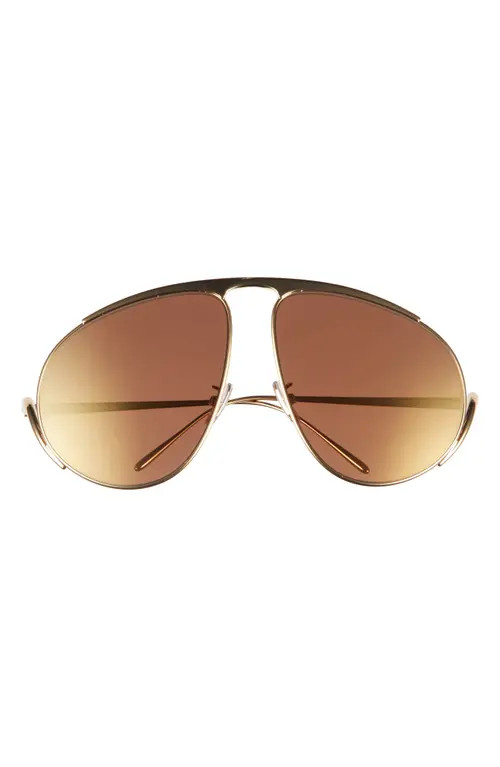 Loewe Signature Pilot Sunglasses in Shiny Endura Gold /Mirror at Nordstrom | Nordstrom