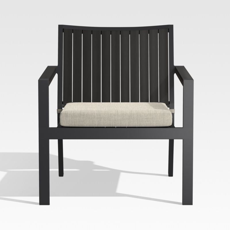 Alfresco II Black Outdoor Lounge Chair with Silver Sunbrella Cushion | Crate & Barrel | Crate & Barrel