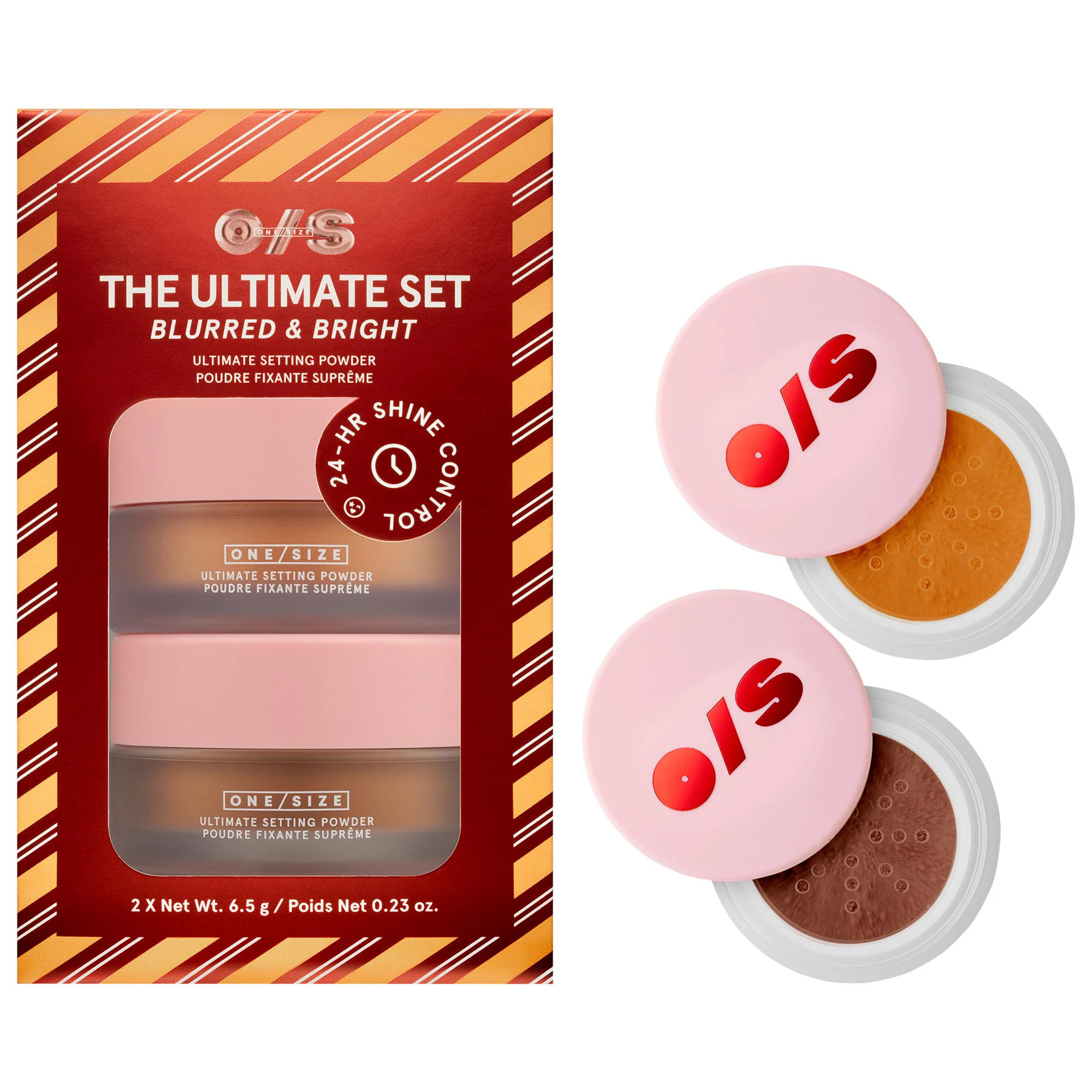 ONE/SIZE by Patrick Starrr Ultimate Blurring Setting Powder Blurred & Bright Travel Duo Dark Deep/Rich Peach | Sephora (US)