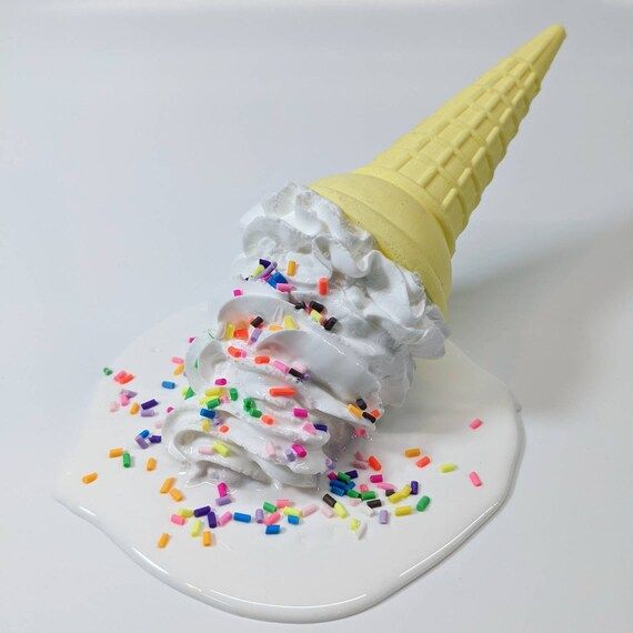 Melty Soft Serve With Rainbow Sprinkles | Etsy | Etsy (US)