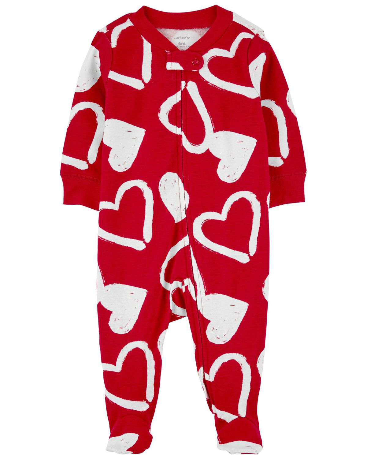 Red Baby Valentine's Day 2-Way Zip Cotton Sleep & Play Pajamas | carters.com | Carter's
