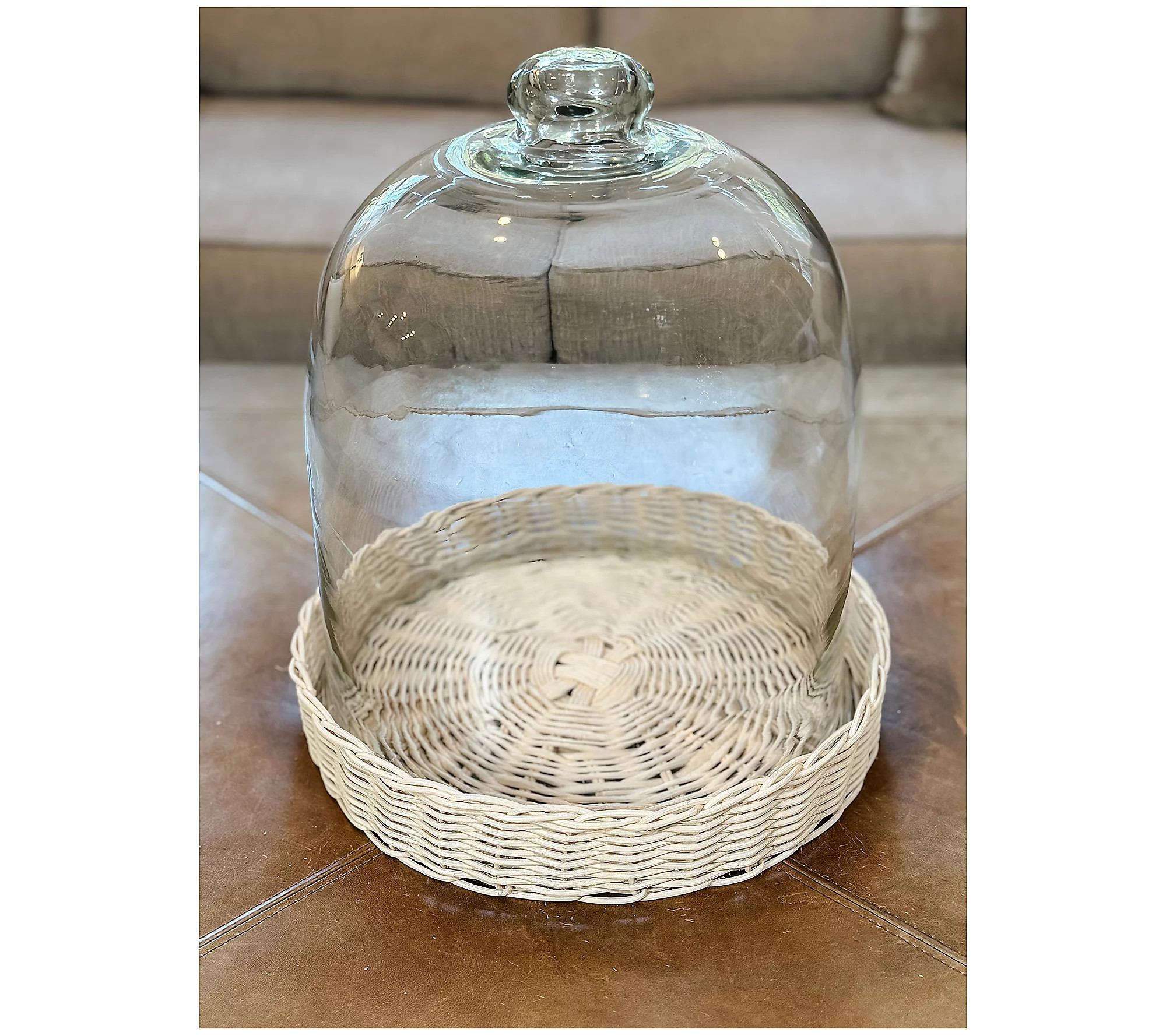 Simply Stunning 13"" Oversized Wicker Cloche - Janine | QVC