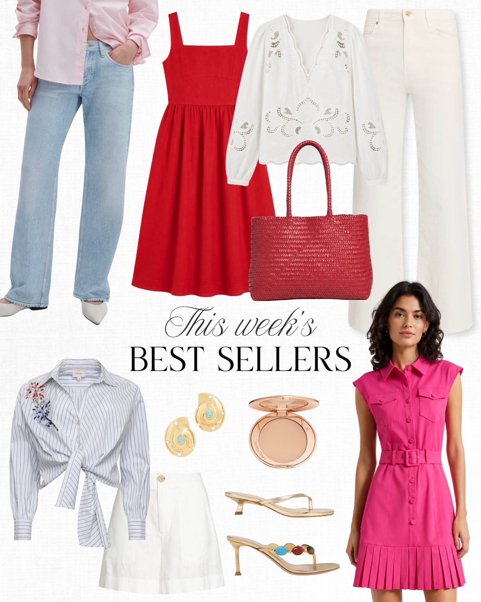 Top 10 Best Sellers: This Quince linen dress is one of my favorite pieces to wear in the summer and I’m loving this bright new shade of red. I wore the exact dress with this Polo sweater over my shoulders. I had been eyeing this Gianvito Rossi beaded heels and I finally decided to splurge. My daughter has the designer dupe from Amazon linked below!

#LTKgrwm #LTKootd #LTKSaleAlert