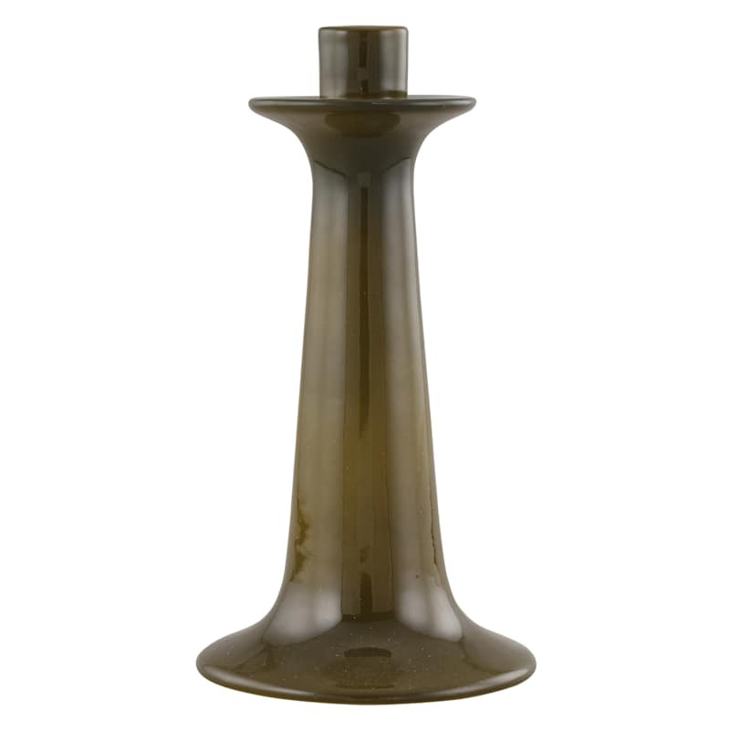 Olive Green Ceramic Taper Candle Holder, 10.5" | At Home
