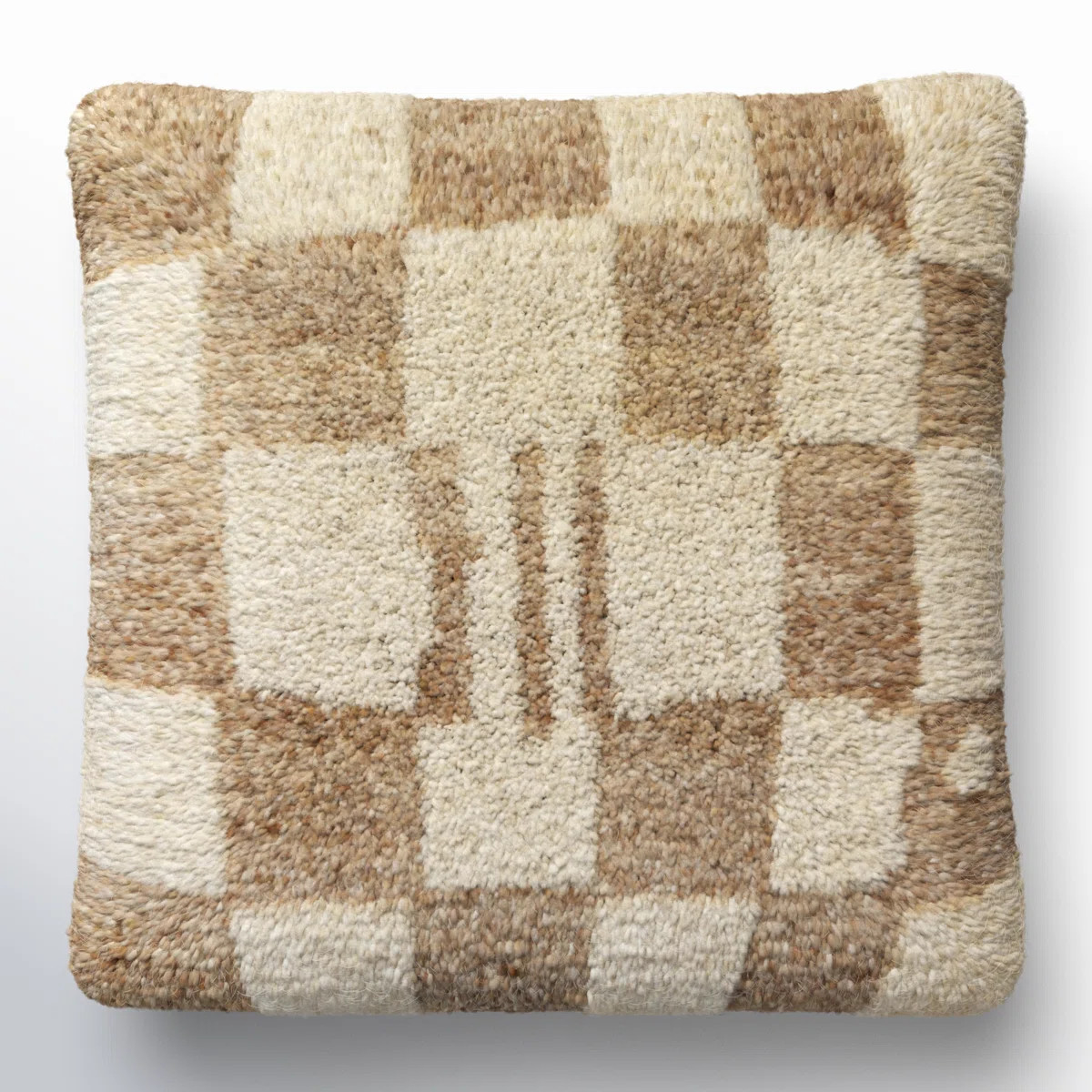 Raven Checkered Wool Throw Pillow | AllModern