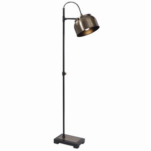 Uttermost Bessemer Industrial Floor Lamp in Antique Brass | Cymax