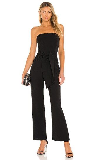 Jordan Tie Waist Jumpsuit in Black | Revolve Clothing (Global)