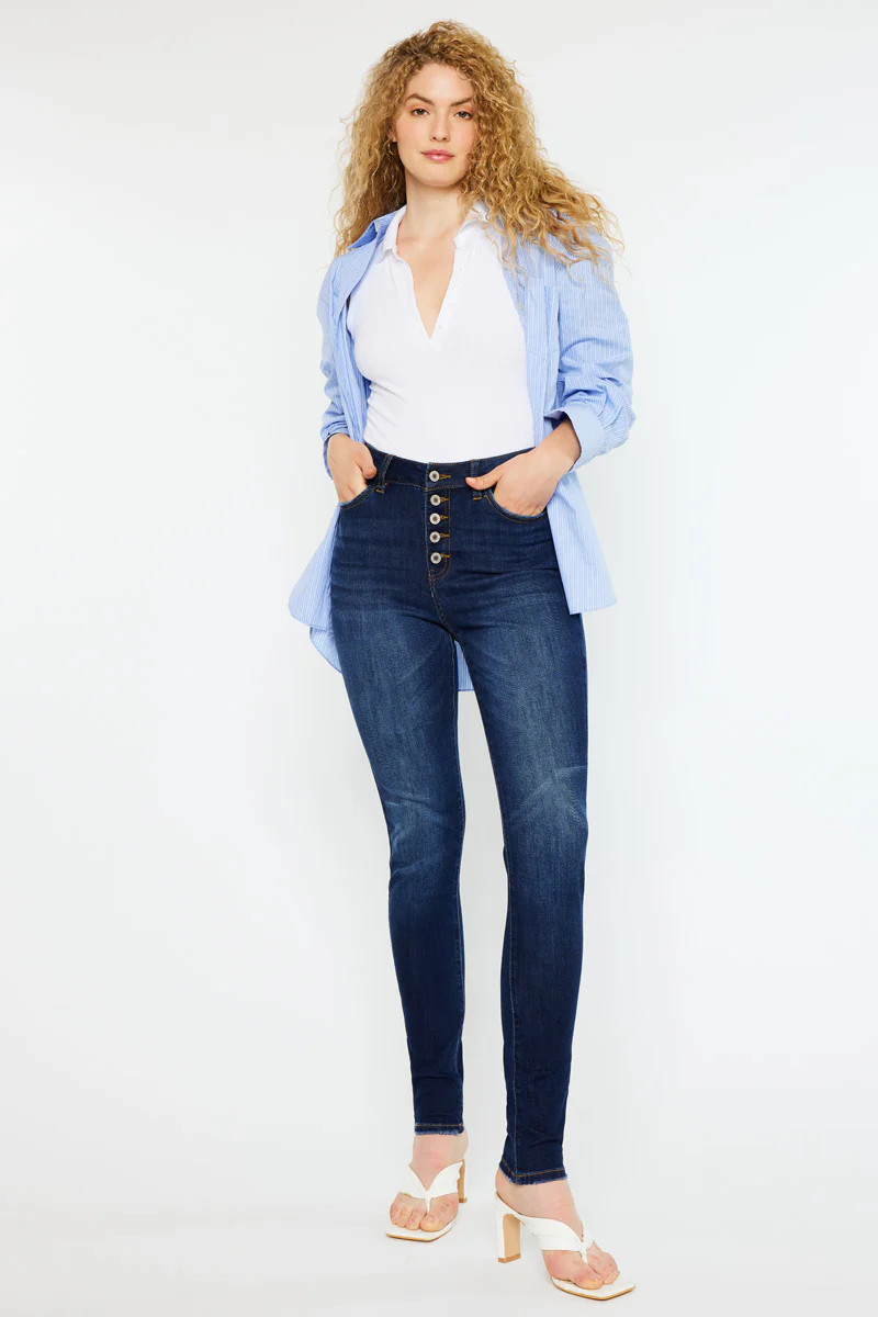 Candice High Rise Super Skinny Jeans - Curvy | Kancan USA