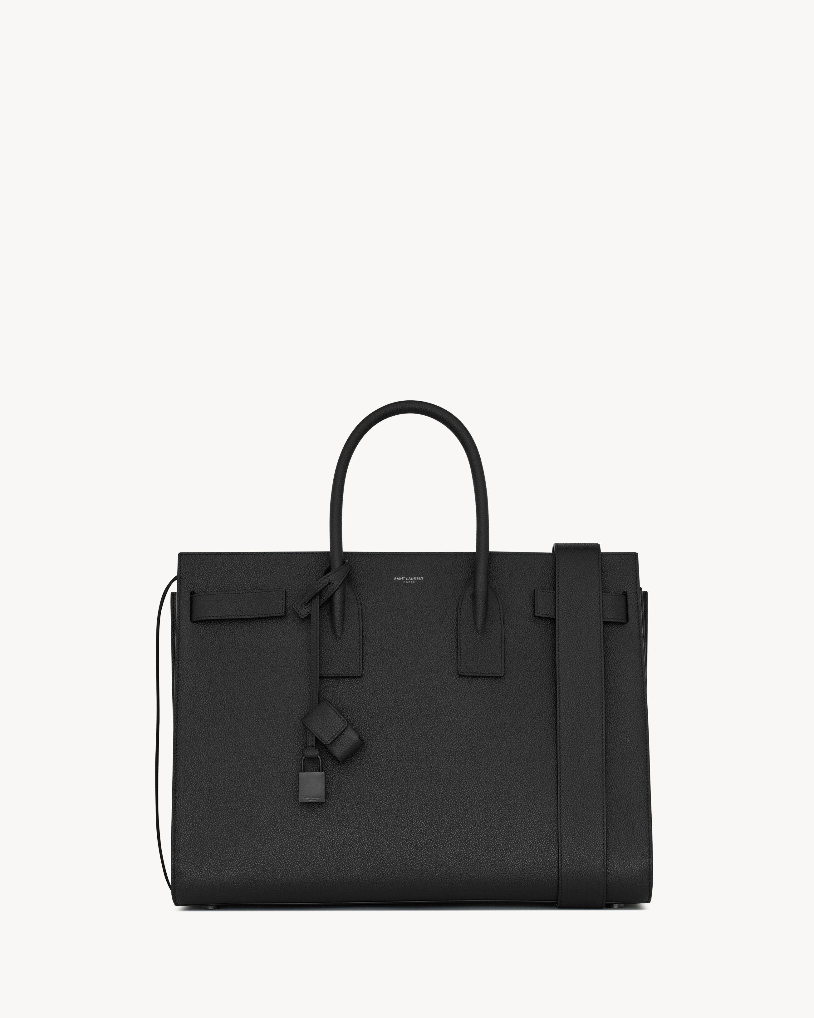 Saint Laurent Sac De Jour Large In Grained Leather - Black - Men - One Size | Saint Laurent Inc. (Global)
