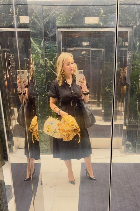 Standing on the business in this $34 dress that comes in 3 different colors - took off the belt it came with and replaced with this black and gold one and added flair with a butterfly purse. 👜 

#LTKfindsunder50 #LTKfindsunder100 #LTKstyletip