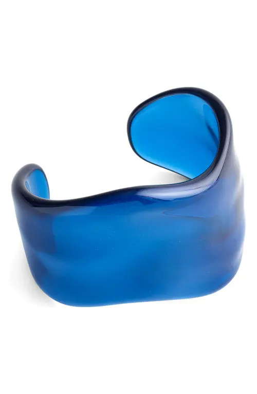 Madewell Resin Chunky Wavy Cuff Bracelet in Retro Blue at Nordstrom | Nordstrom