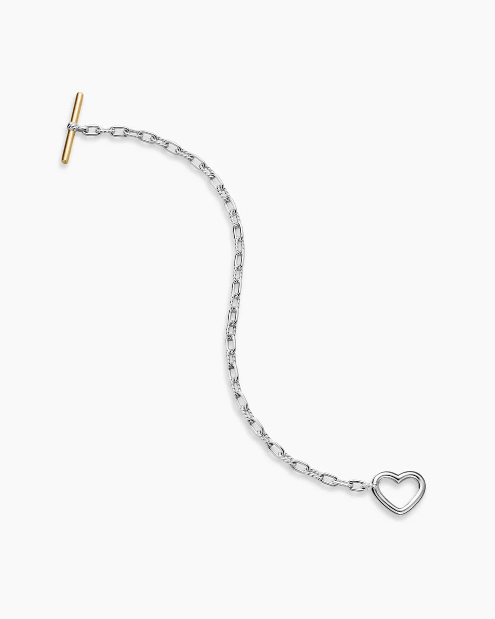 David Yurman | DY Madison Heart Toggle Chain Bracelet in Sterling Silver with 18K Yellow Gold, 3m... | David Yurman
