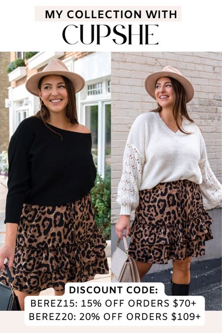 Cupshe fall collection. Leopard print skirt under $20!

DISCOUNT CODE: BEREZ15: 15% off orders $70+ BEREZ20: 20% off orders $109+ 

Fall outfit | cupshe | cupshe outfit | 

#LTKSeasonal #LTKfindsunder50 #LTKmidsize
