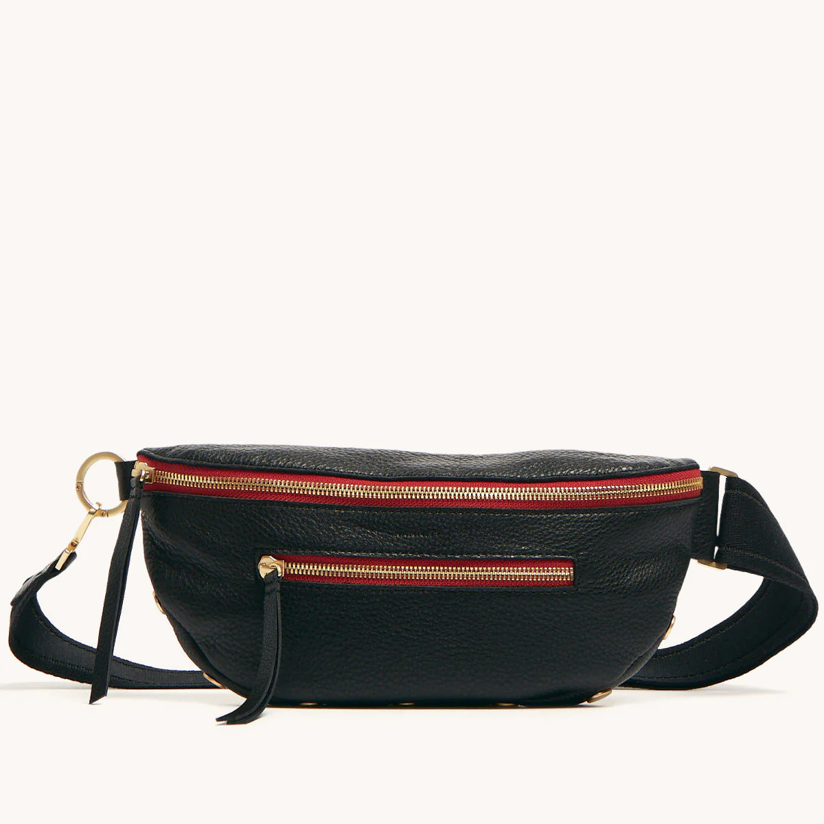Charles Crossbody | Black/Brushed Gold Red Zip 840220512811 | Hammitt (US)