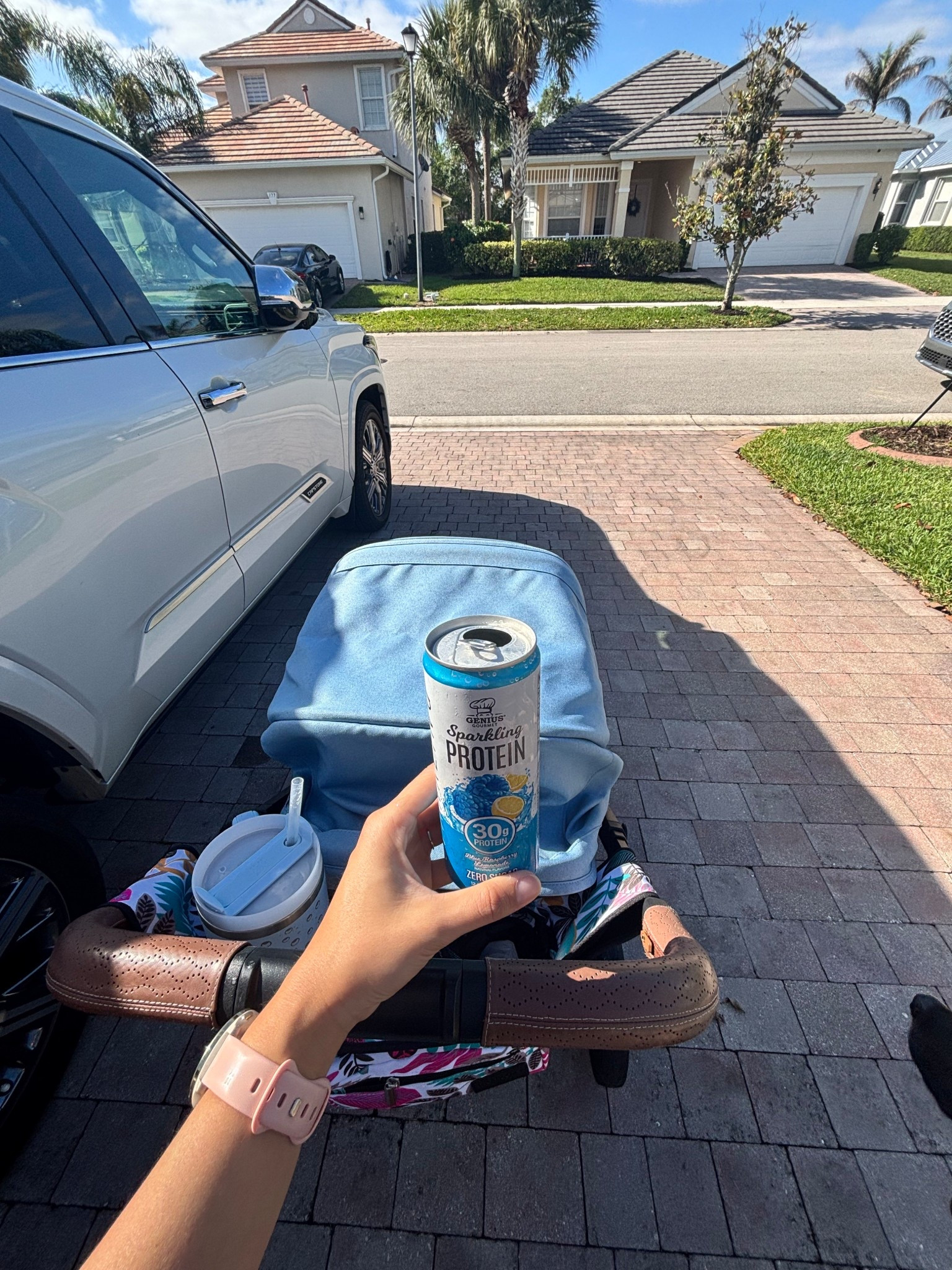 Starting the day with 30 g of protein before our morning walk 😋