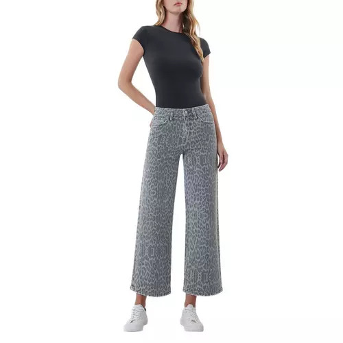 Women's Vervet Grey Print Wide Leg Jeans | Scheels Sports