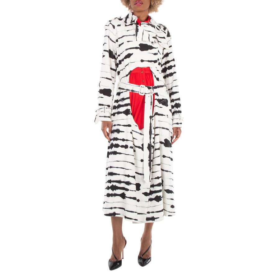 Burberry Ladies Cut-Out Detail Watercolour Print Trench Coat | Jomashop.com & JomaDeals.com