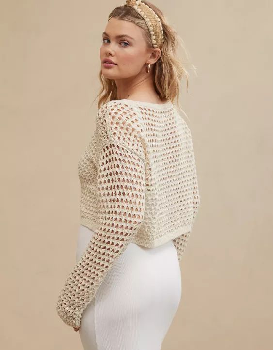 Aerie Crochet Vacay Sweater | American Eagle Outfitters (US & CA)