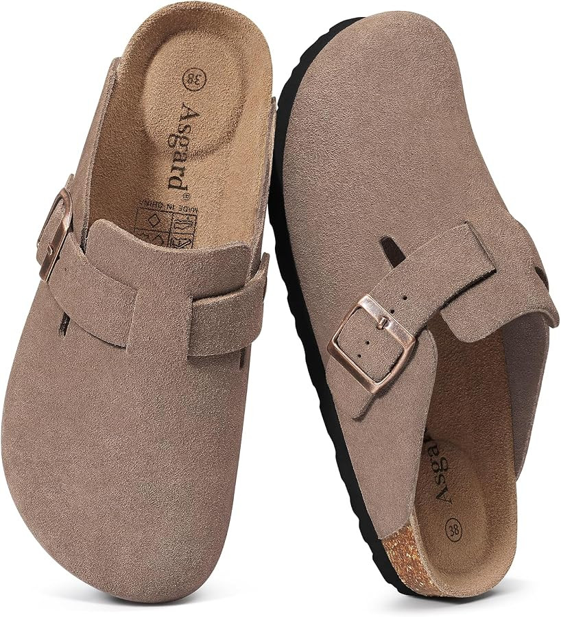 Asgard Genuine Suede Clogs for Women Men with Comfortable Cork Footbed | Amazon (US)