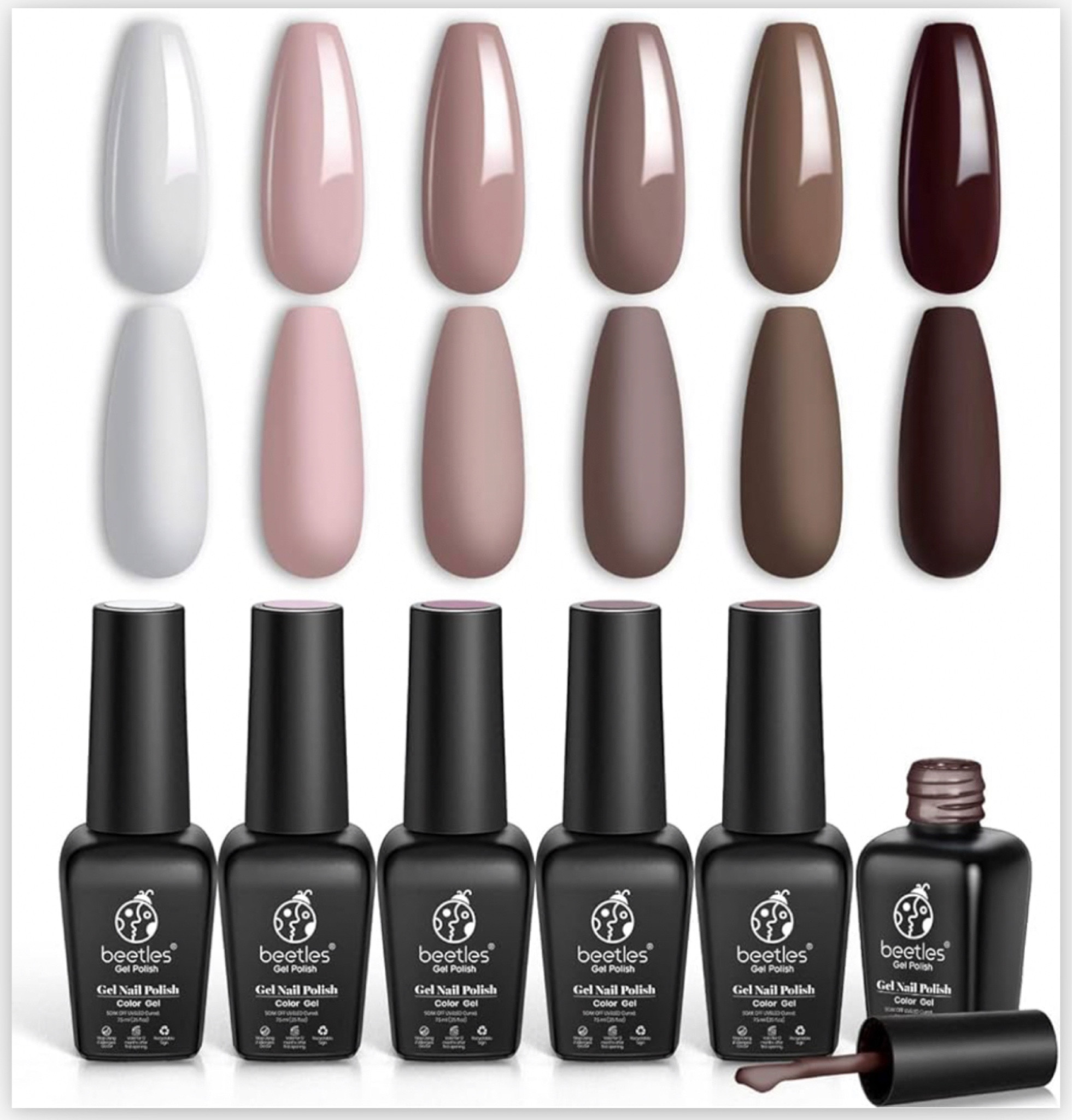 Neutral fall/winter gel nail colors