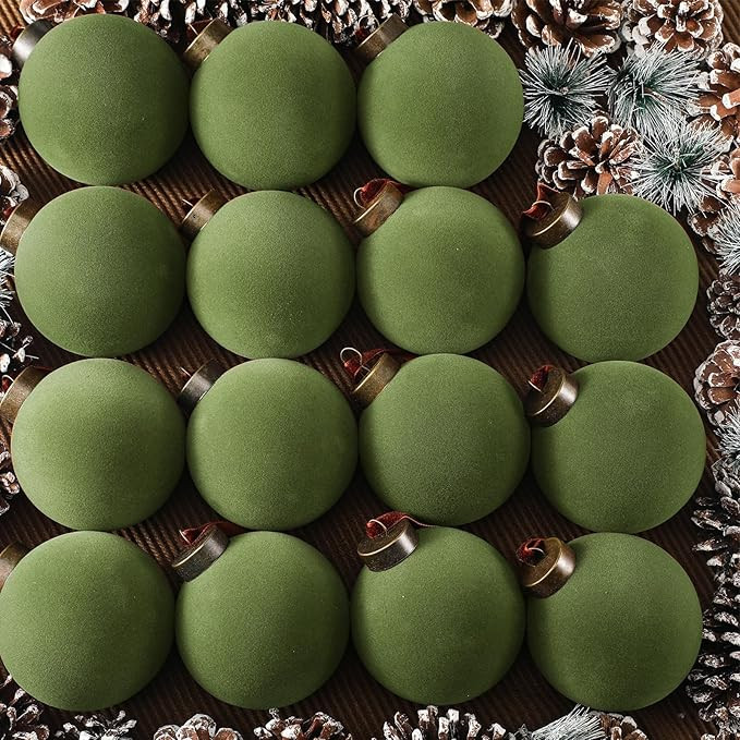 Liliful 15 Pcs Velvet Christmas Balls Bulk Flocked Christmas Tree Ball Ornaments Plastic Balls Xm... | Amazon (US)