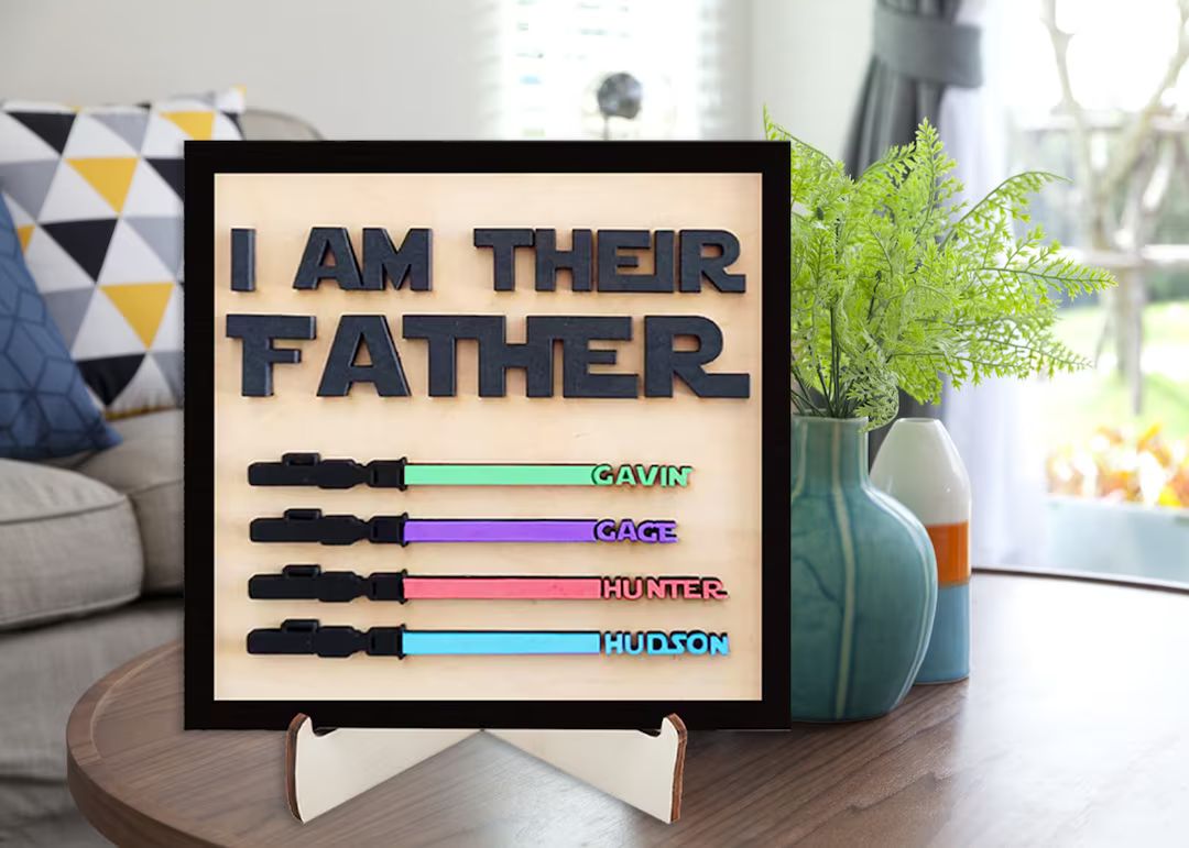 I Am Their Father - Fathers Day Gift - Personalized Plaques - Wooden Sign Board - Custom Name - B... | Etsy (US)