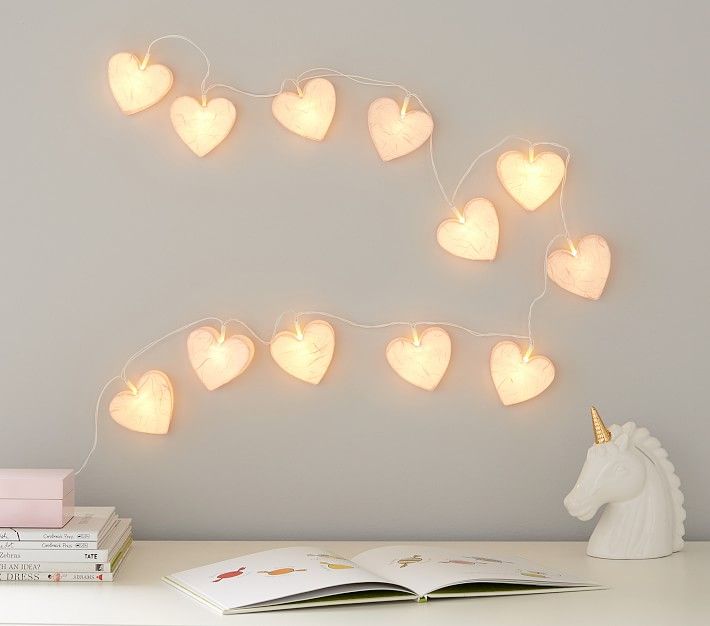 Paper Mache Heart String Lights | Pottery Barn Kids