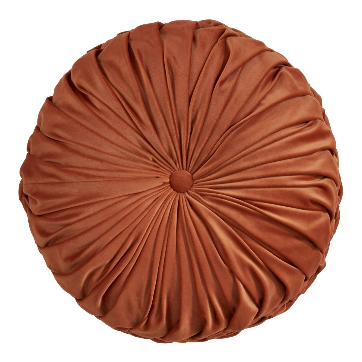 14" Velvet Pin Tuck Poly Filled Round Throw Pillow Rust - Saro Lifestyle | Target